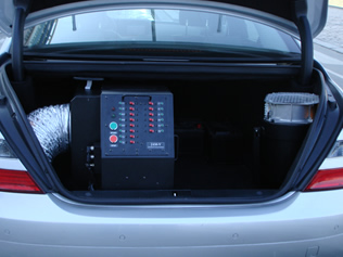 RF jammer installed in vehicle trunk